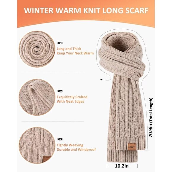Women winter hat scarf gloves set fleece lined knit stylish gift warm main image 7